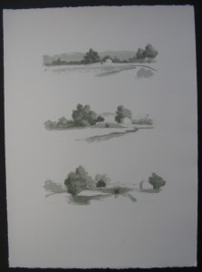 3 Landscapes. 58x42cm. 1977